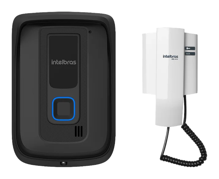 Interfone residencial Intelbras IPR 8010 com porteiro externo e monofone interno